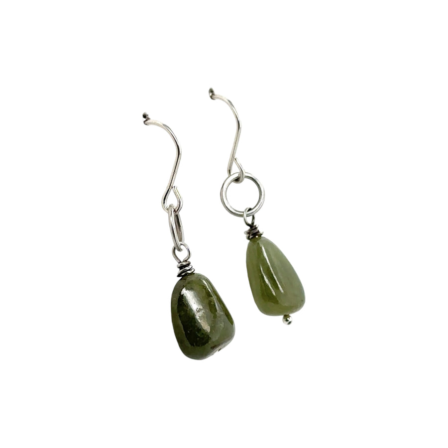 Earrings - Green Sapphire Nuggets