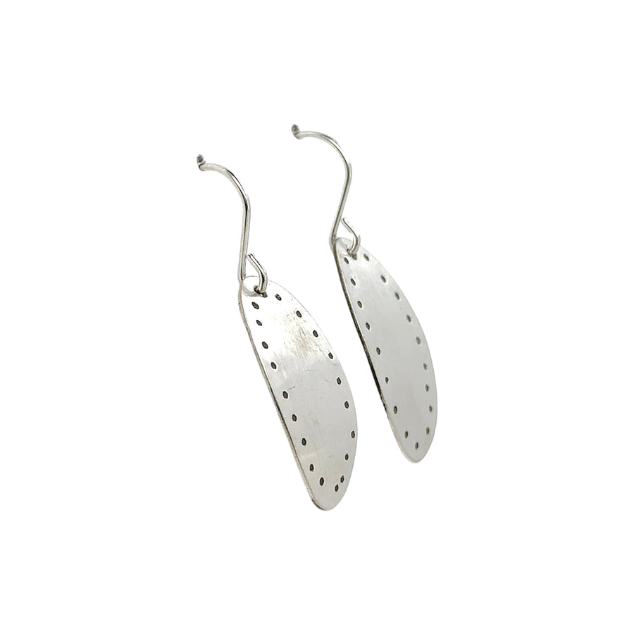 Earrings - Silver Stamped Ovals