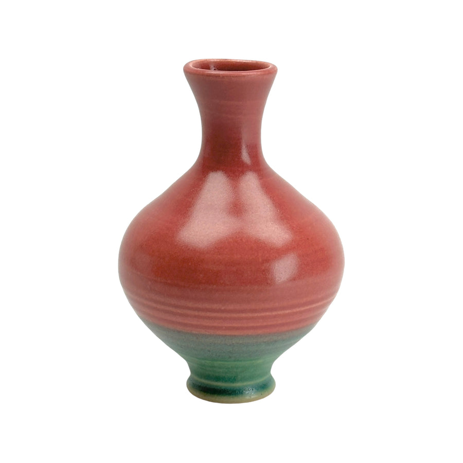 Bud Vase - Cranberry/Green