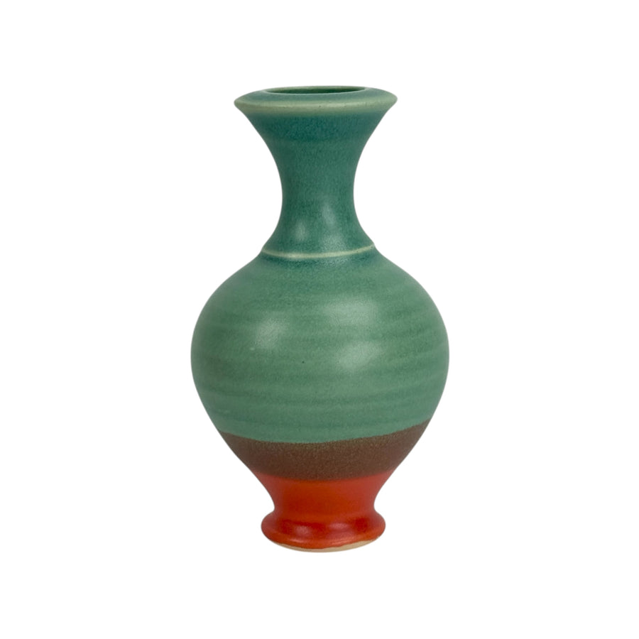 Bud Vase - Green/Red