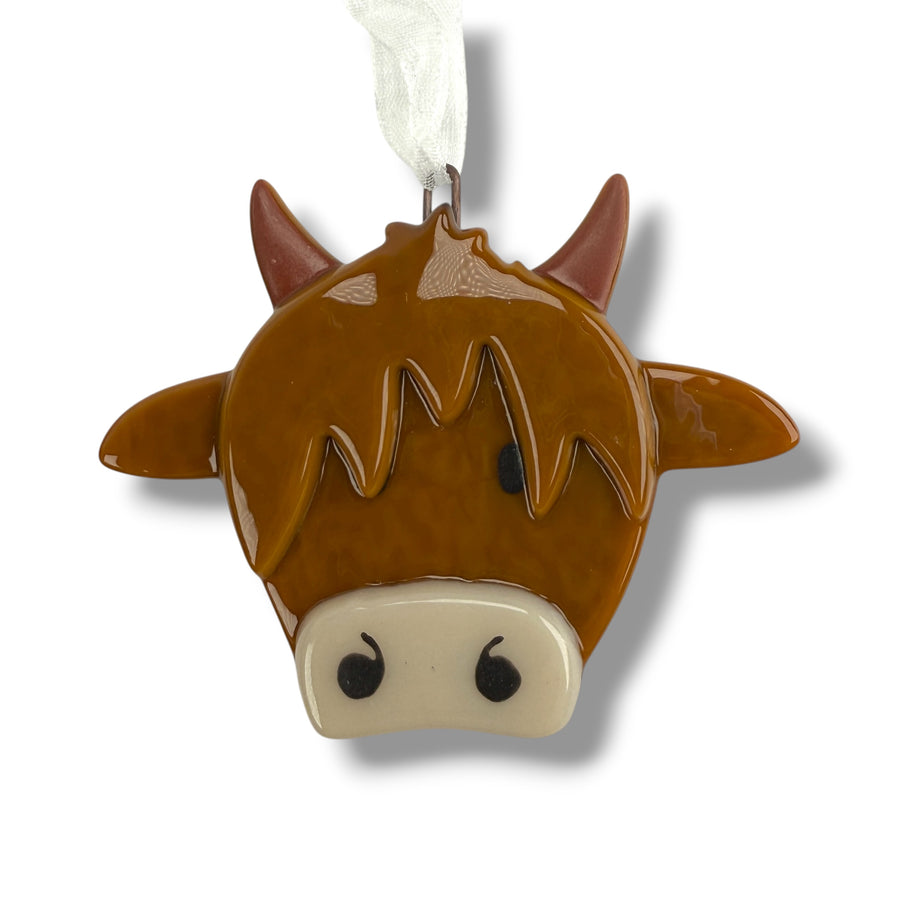 Highland Cow Glass Ornament