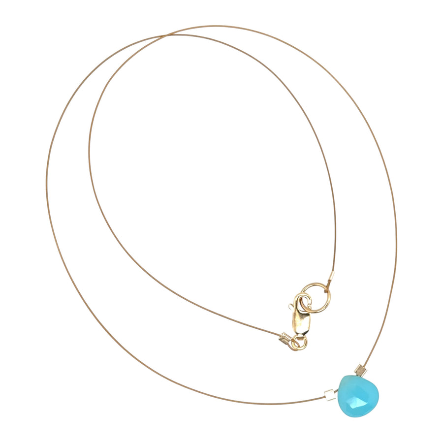 Aqua Chalcedony Necklace