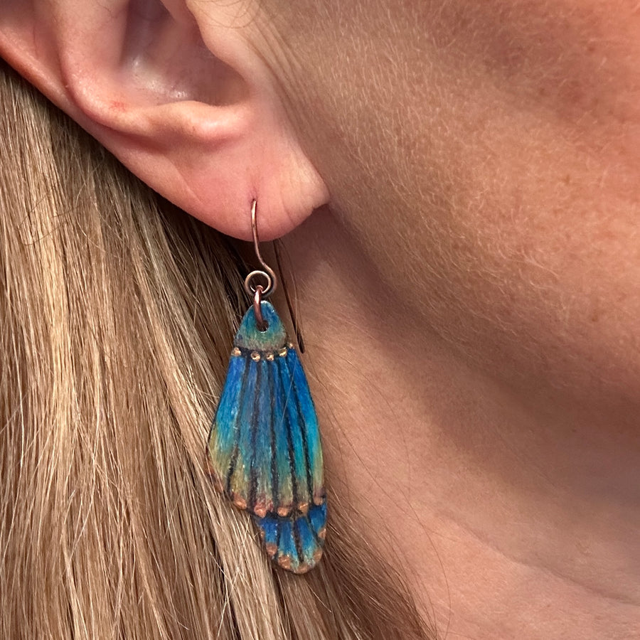 Earrings - Butterfly Wing - Blue