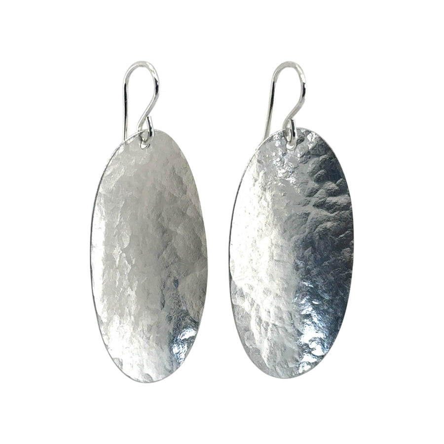 Earrings - Sterling Hammered Oval