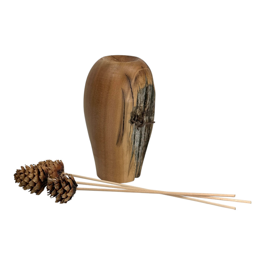 Cedar Post Vase with Pine Cones