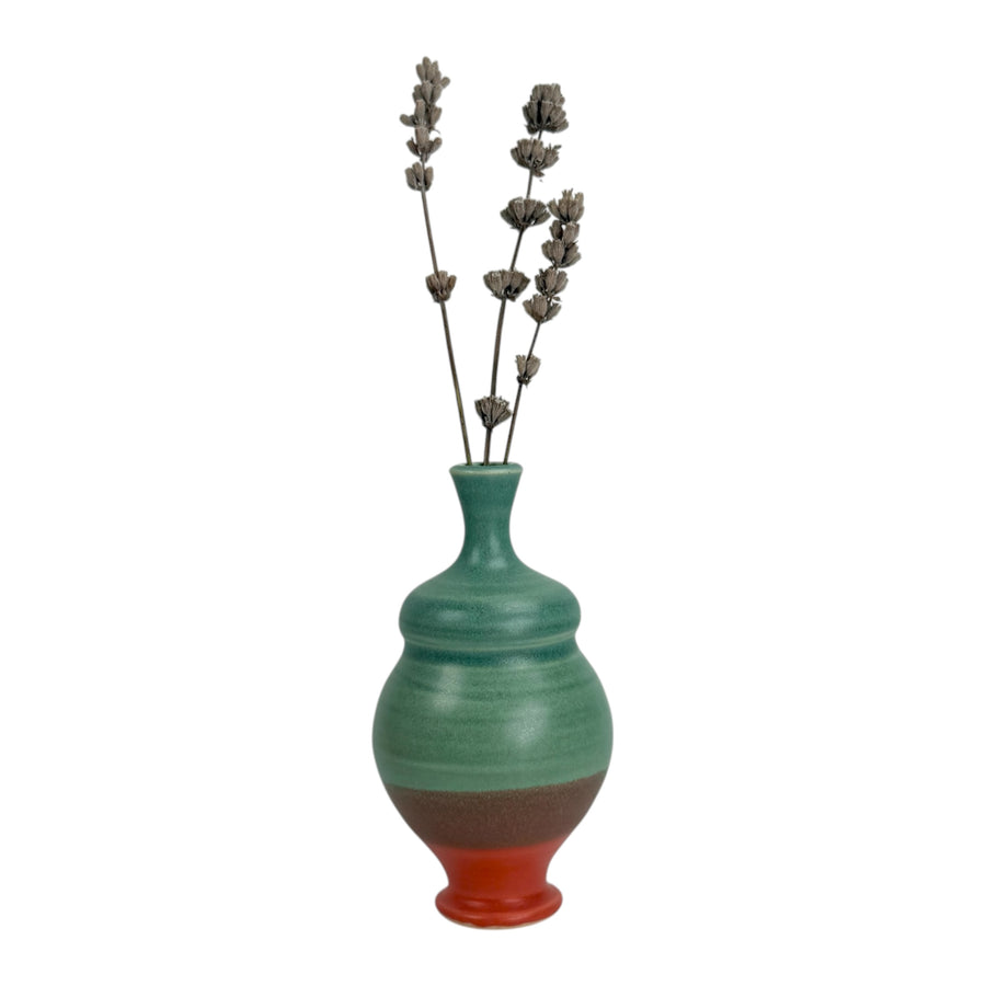Bud Vase - Green/Red