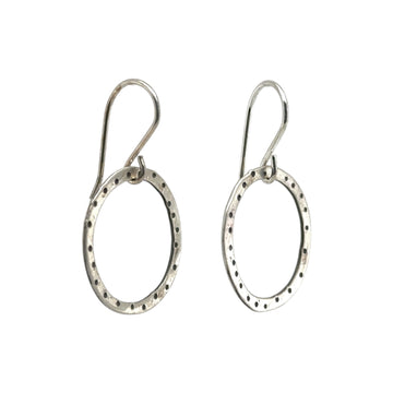 Earrings - Dotted Silver Circles