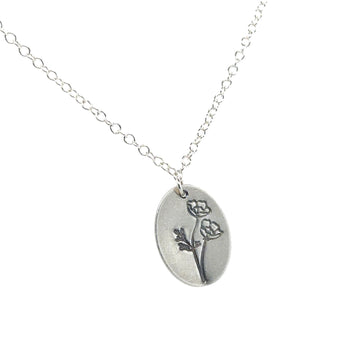 Necklace - Oval with California Poppy - Large