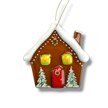 Gingerbread House Glass Ornament