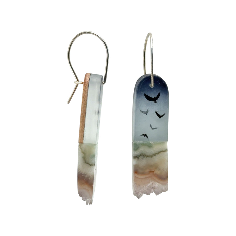 Earrings with Crystal - Tiny Flock