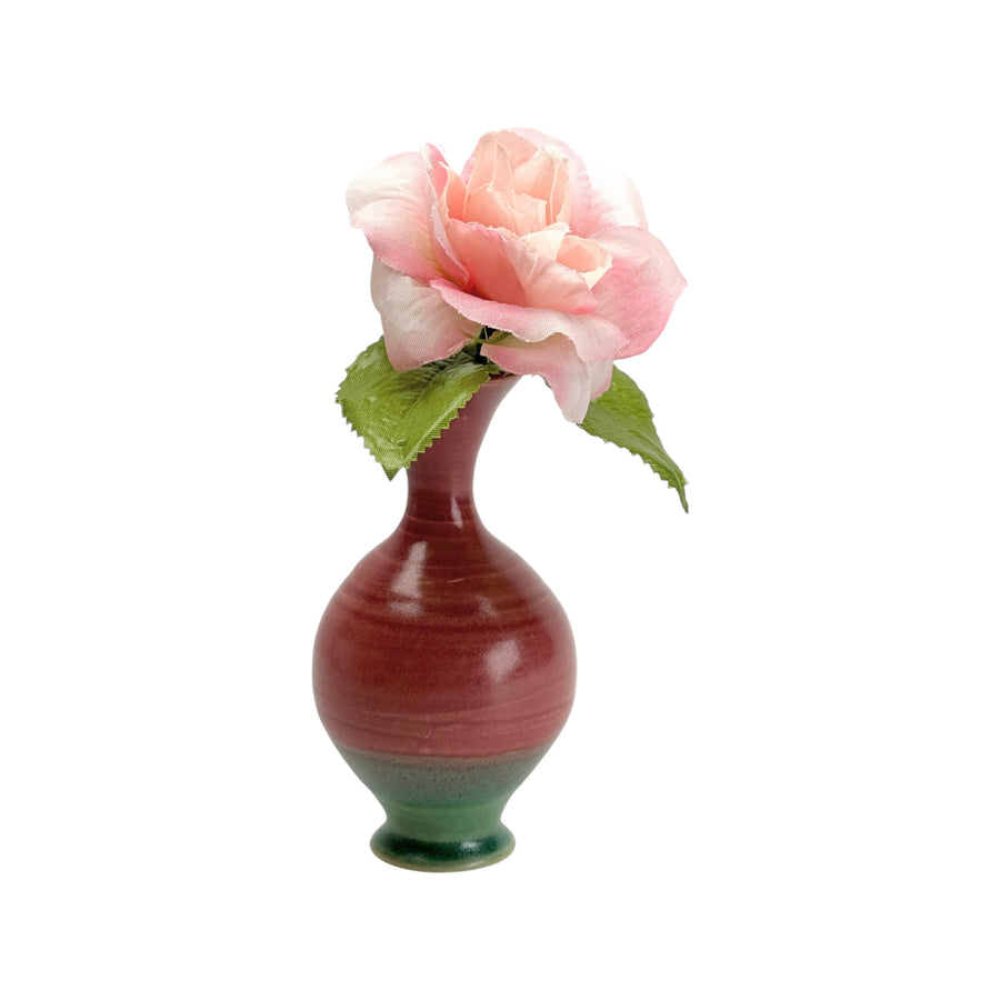 Bud Vase - Cranberry/Green