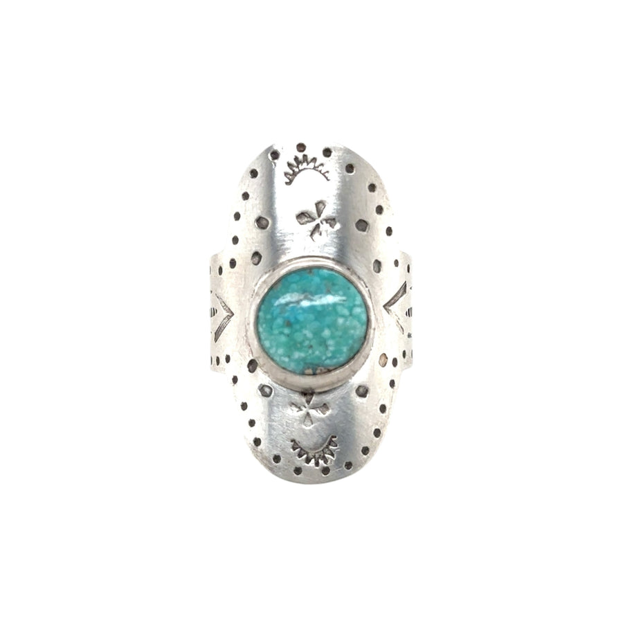 Ring - Turquoise Cigar Band - Size 8