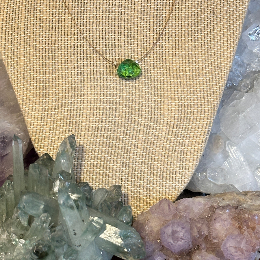Czech Glass Necklace - Lime