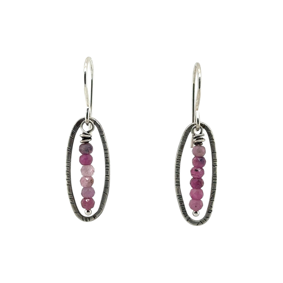 Earrings - Pink Tourmaline with Ovals