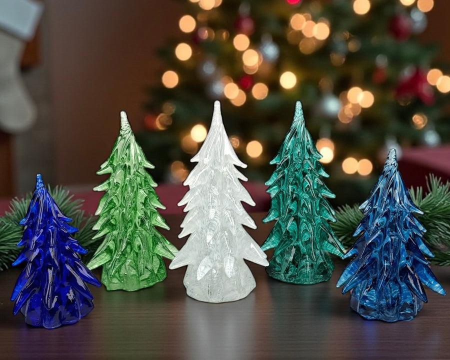 Large Glass Tree - Light Blue
