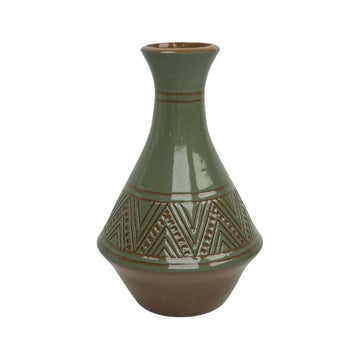 Medium Vase - Teal - Geometric