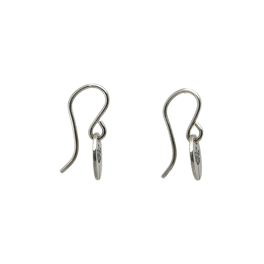 Earrings - Disk with Mod Flower