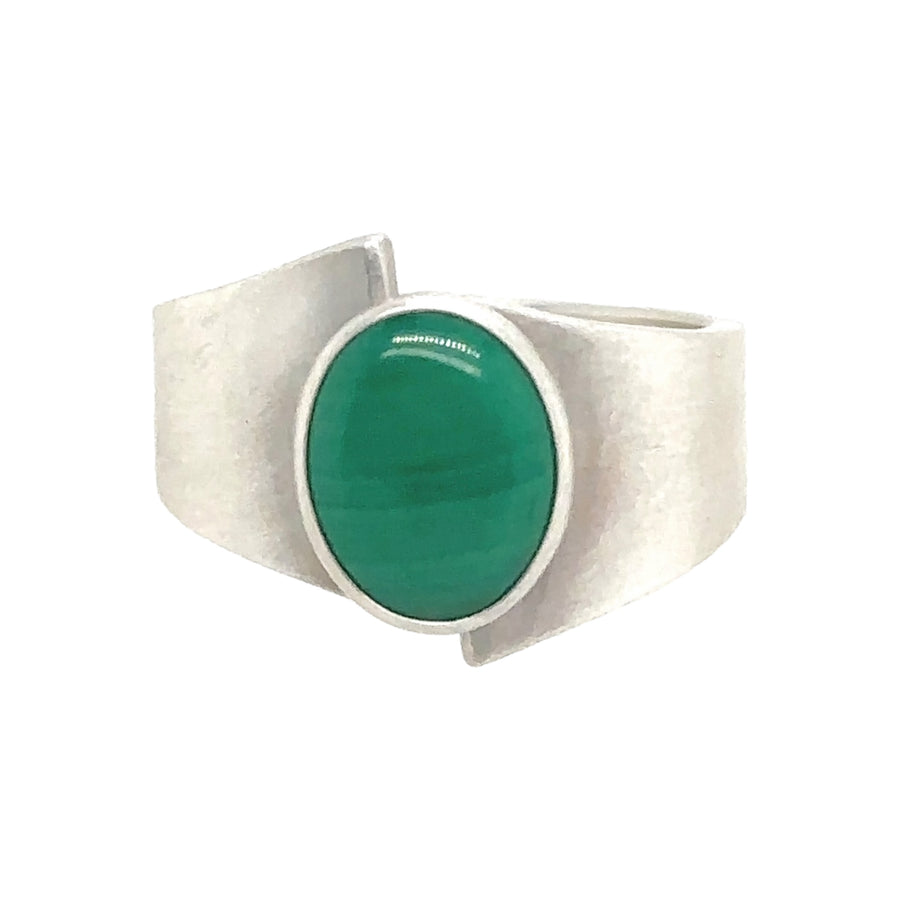 Offset Ring with Malachite