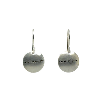 Earrings - Silver Stamped Disks