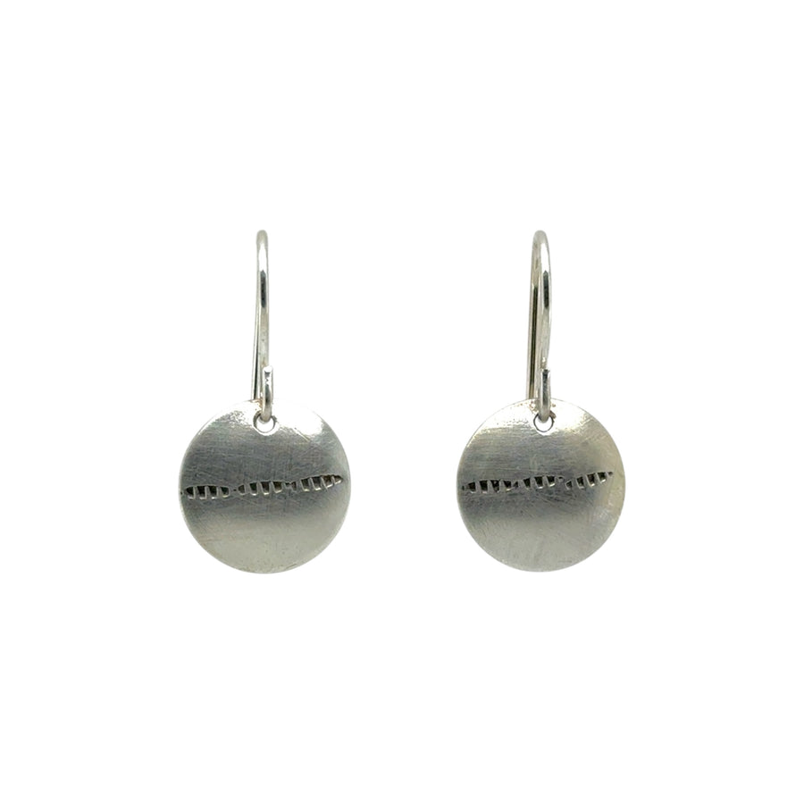 Earrings - Silver Stamped Disks