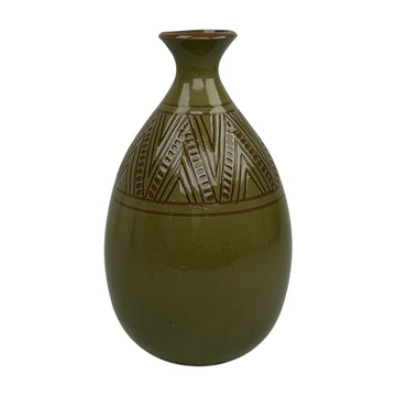 Large Vase - Sage - Geometric