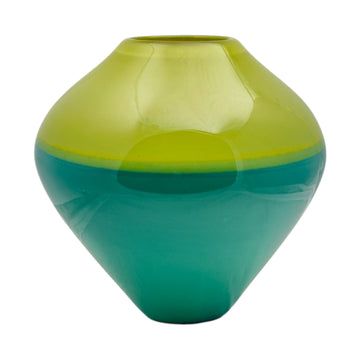 Chartreuse and Aqua Incalmo Vase #304