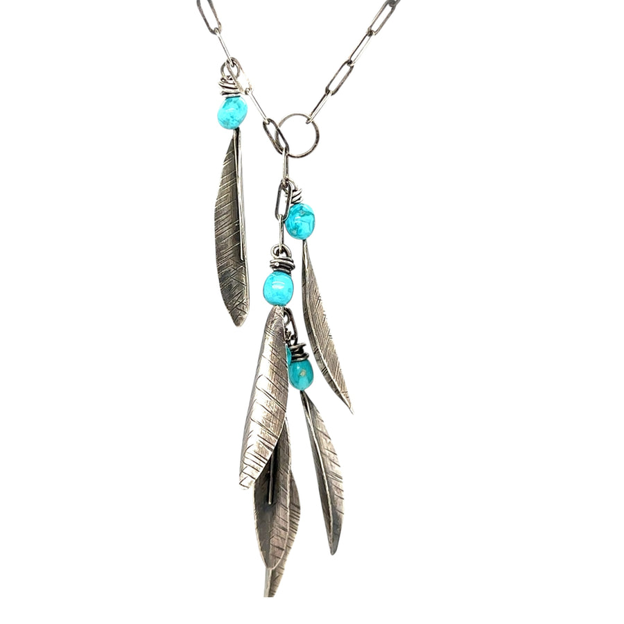 Necklace - Turquoise with Leaves