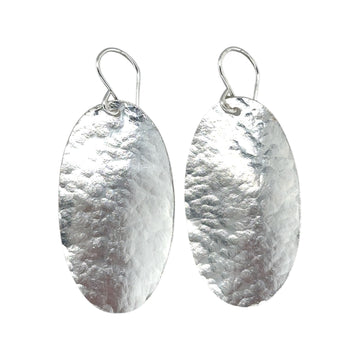 Earrings - Sterling Hammered Oval