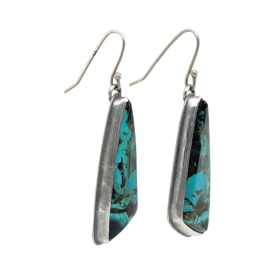 Earrings - Psilomelane Chrysocolla