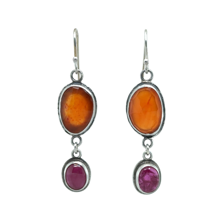 Earrings - Carnelian and Ruby