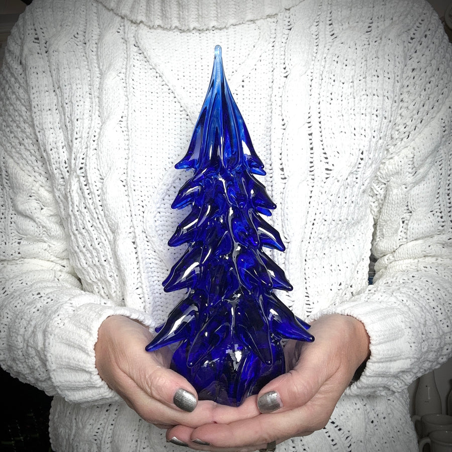 Large Glass Tree - Cobalt