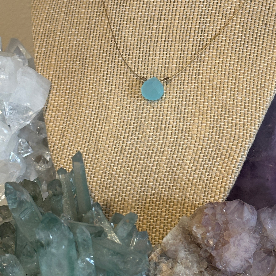 Aqua Chalcedony Necklace