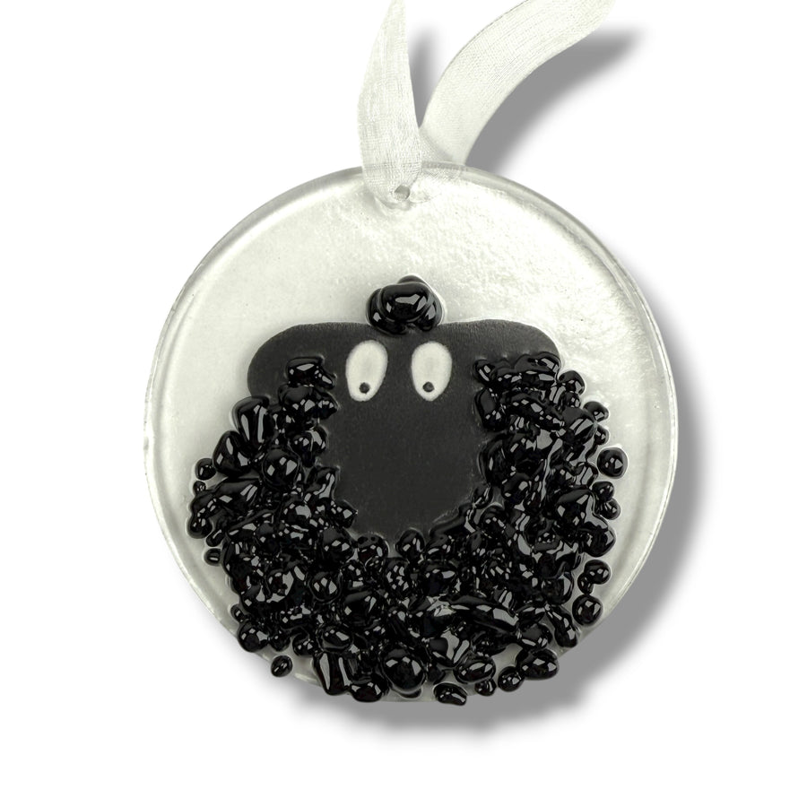 Black Sheep Glass Ornament