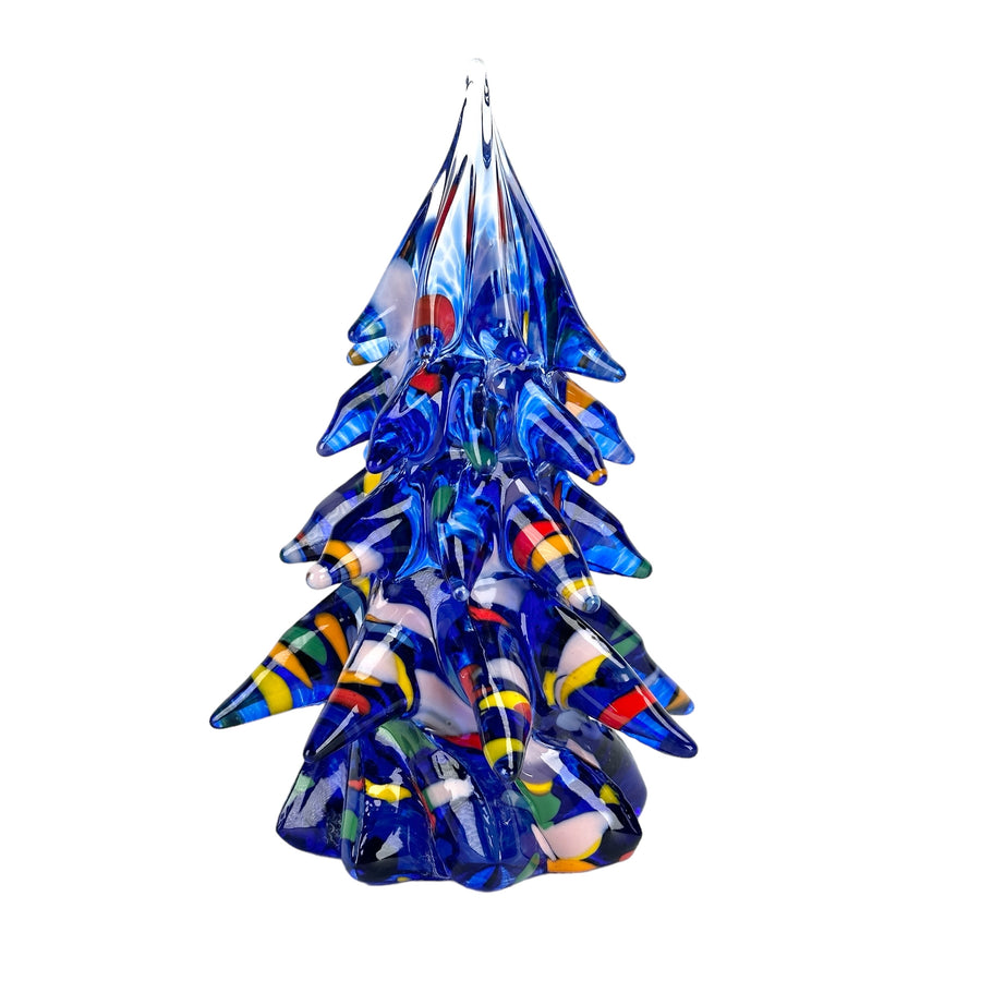 Small Decorated Glass Tree - Cobalt