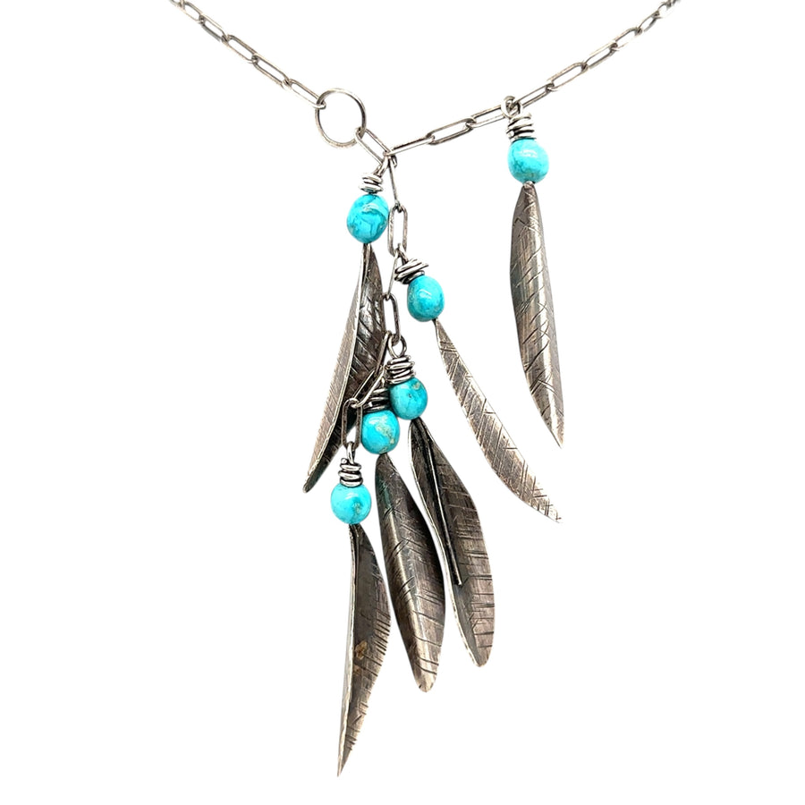 Necklace - Turquoise with Leaves