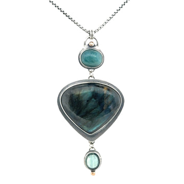 Necklace - Labradorite, Grandidierite and Kyanite