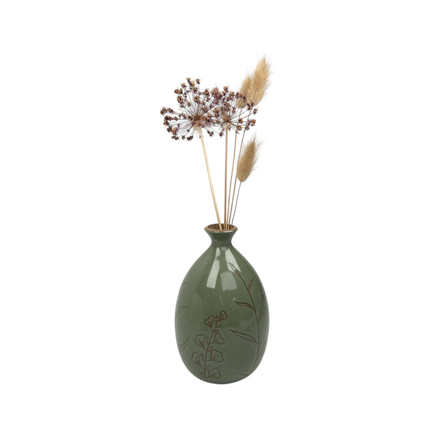 Medium Vase - Teal - Botanical