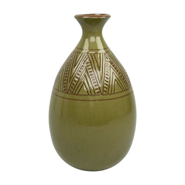 Large Vase - Sage - Geometric