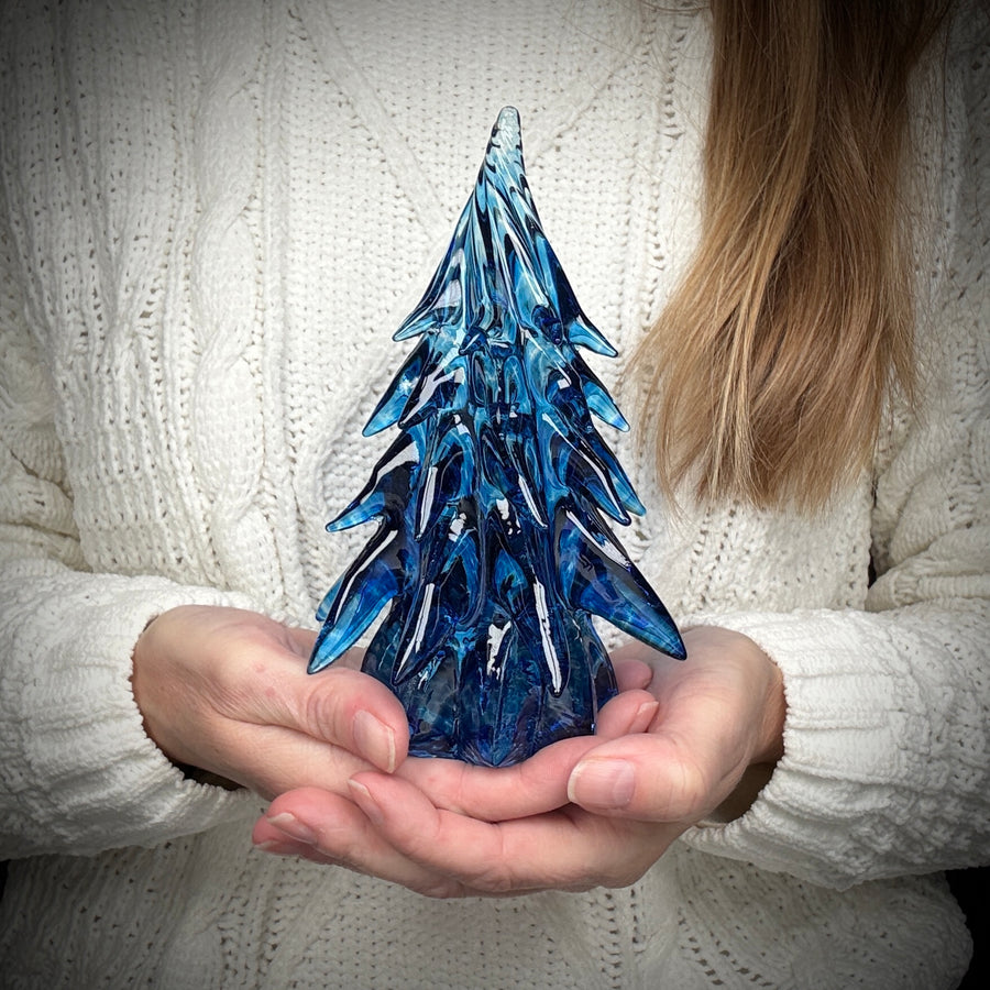 Small Glass Tree - Light Blue
