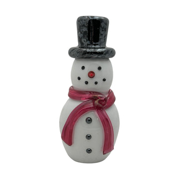 Snowman with Top Hat and Pink Scarf