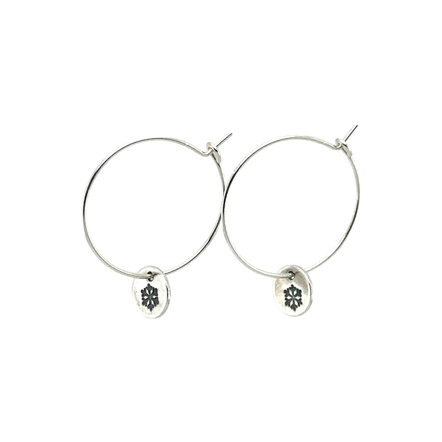 Earrings - Hoops with Snowflake