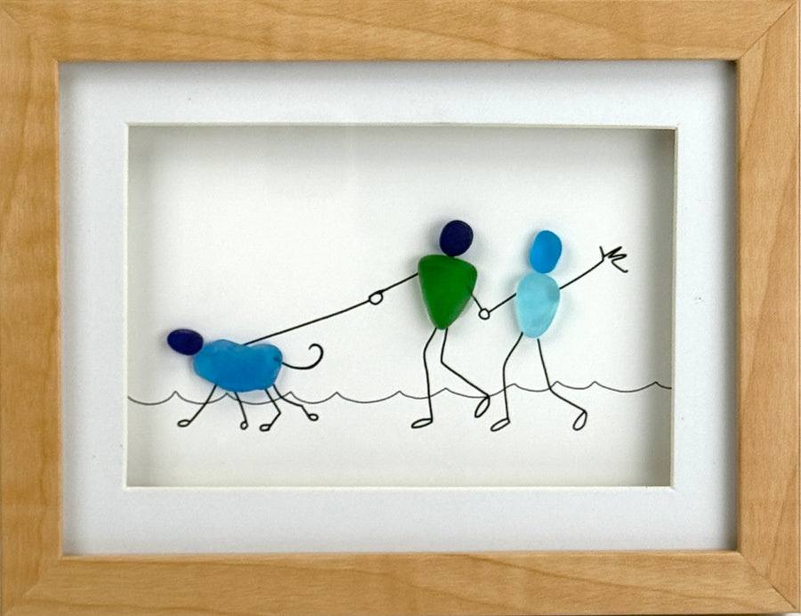 Sea Glass Couple Dog Walkers