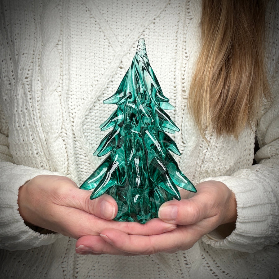 Small Glass Tree - Dark Emerald