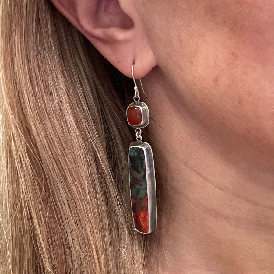 Earrings - Sonoran Sunset and Carnelian