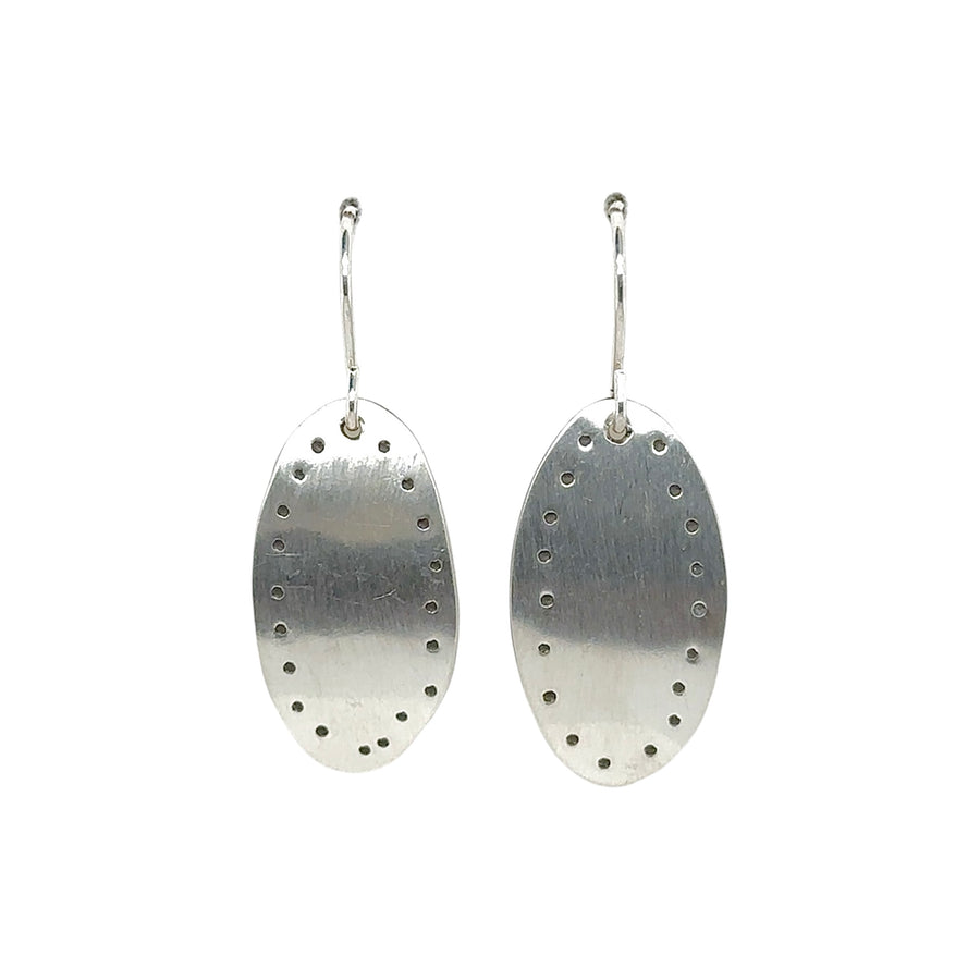 Earrings - Silver Stamped Ovals