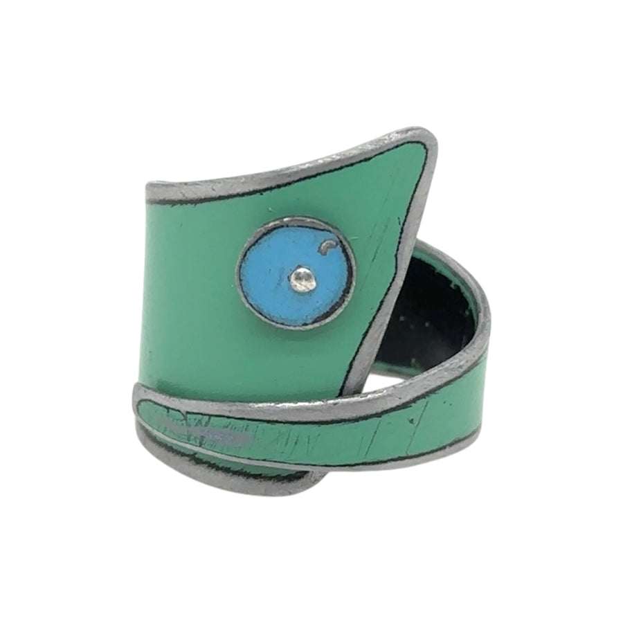 Ring - Green with Blue Dot - Size 8