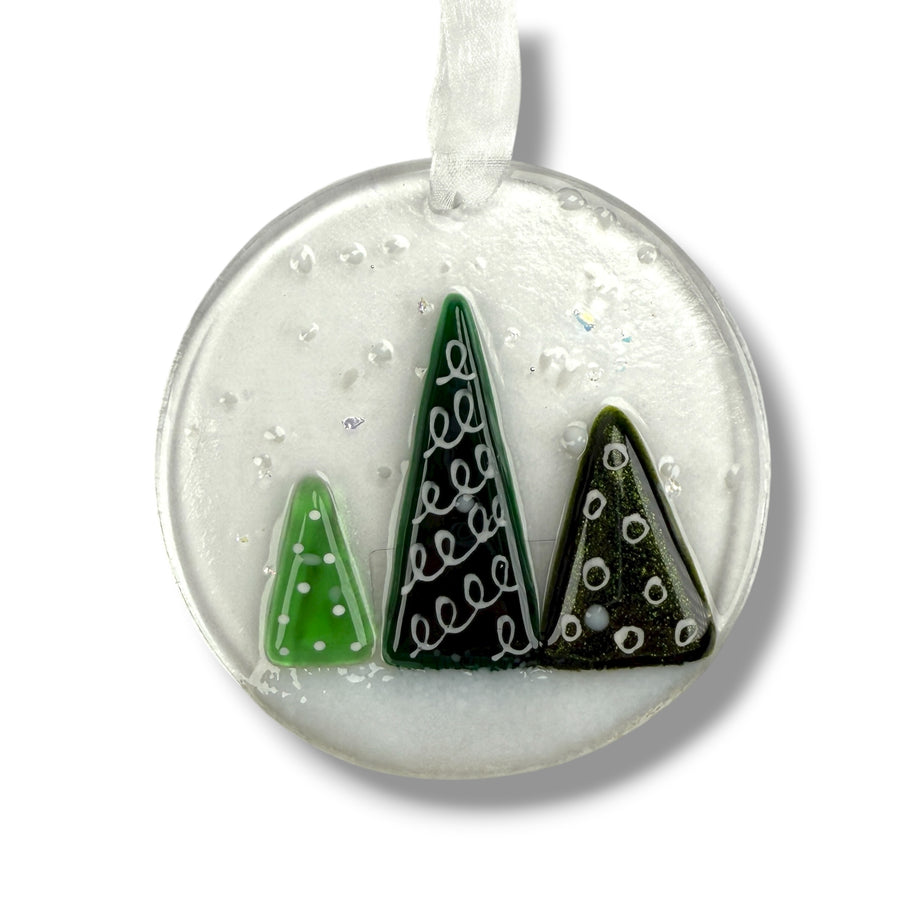 Christmas Tree Globe Glass Ornament