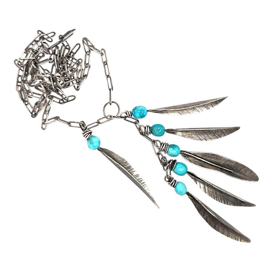 Necklace - Turquoise with Leaves