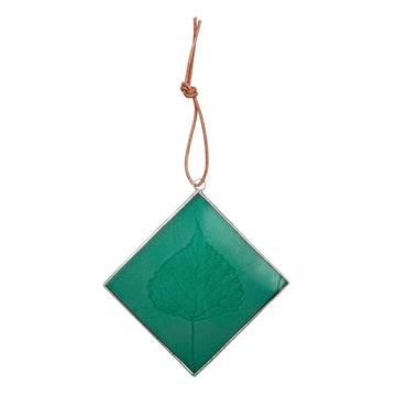 Etched Glass Suncatcher - Cottonwood Leaf