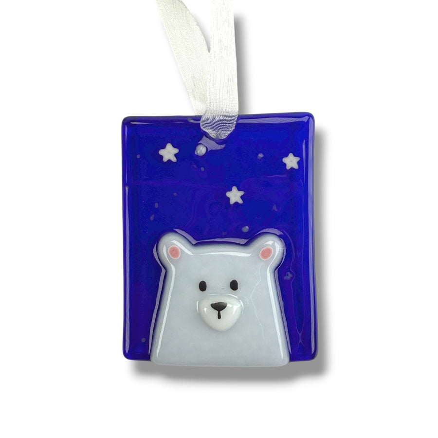 Polar Bear Glass Ornament